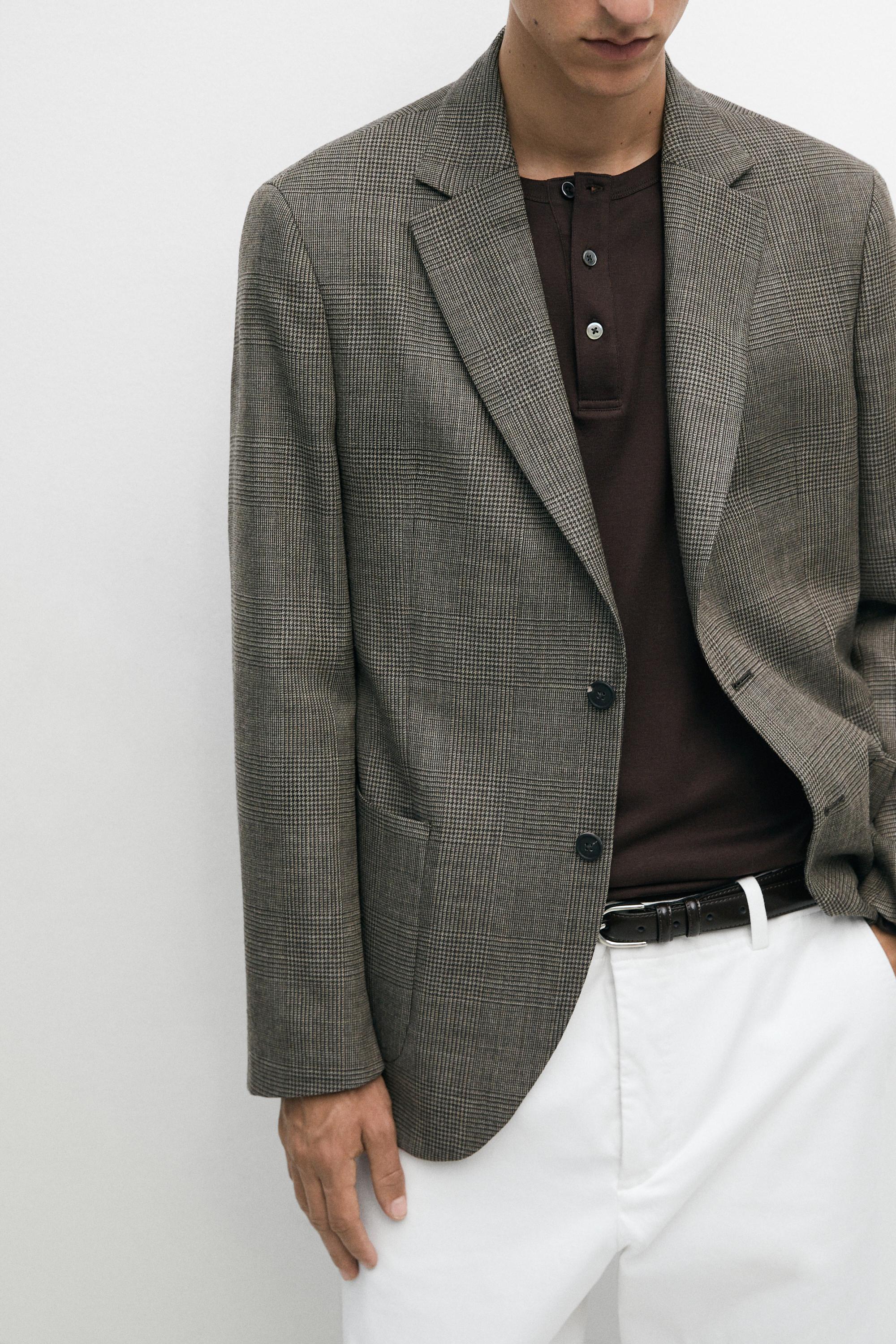 Blazer tailored en laine à carreaux